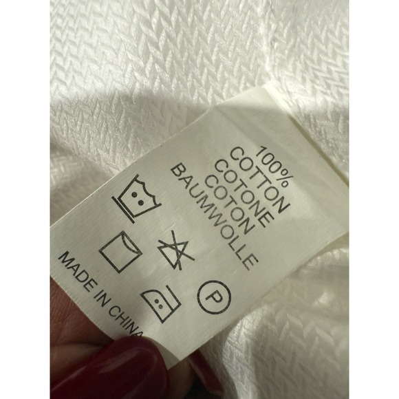 Robert‎ Graham Shirt Button XXL White Herringbone Paisley Blue Contrast Cuff - Picture 12 of 12